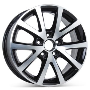 New 16" Alloy Replacement Wheel for Volkswagen Jetta 2016-2018 Sedona Black Rim 70008