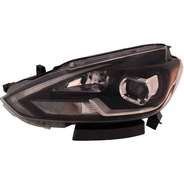 Headlight for Nissan Sentra 2018-2019 Driver Side LED Black Housing Head Lamp