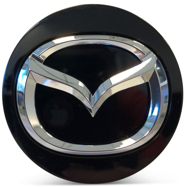 OE Genuine Mazda Center Cap Black with Chrome Logo CAP7333