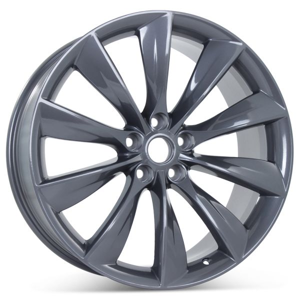 New 21" x 9" Rear Wheel for Tesla Model S 2012 2013 2014 2015 2016 2017 Gray Rim 97095