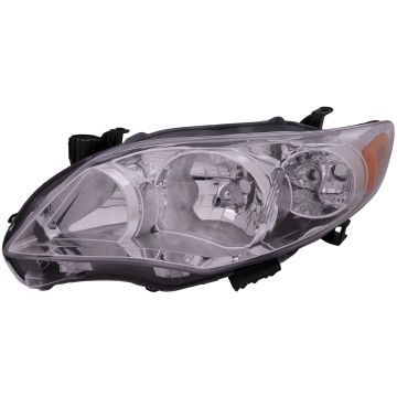 Headlight Chrome CAPA Certified Left Hand Driver Side Fits 2011-2013 Toyota Corolla Japan Built