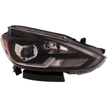 Headlight for Nissan Sentra 2018-2019 Passenger Side LED Black Housing Head Lamp