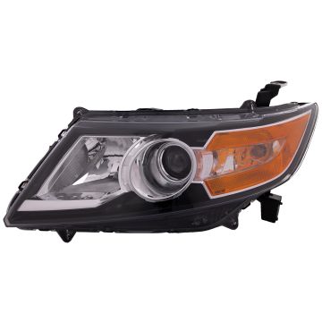 Black Bezel Headlight Halogen Left Driver CAPA Certified Fits 2014-2017 Honda Odyssey