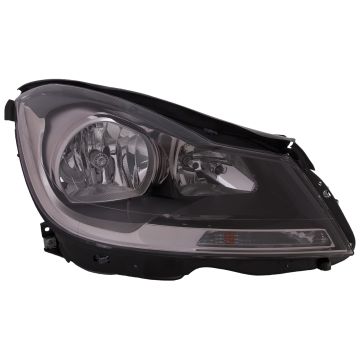 Headlight Halogen Black CAPA Certified Right Hand Passenger Side Fits 2012-2015 Mercedes-Benz C250 C350 C63 AMG