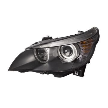 Headlight Halogen Black Housing Left Driver Assembly Fits 2008-2010 BMW 5 Series E60 528i 535i 550i