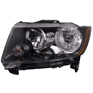 Headlight Halogen Standard Type Code LMB w/Black Trim Left Driver Fits 2013-2017 Jeep Compass