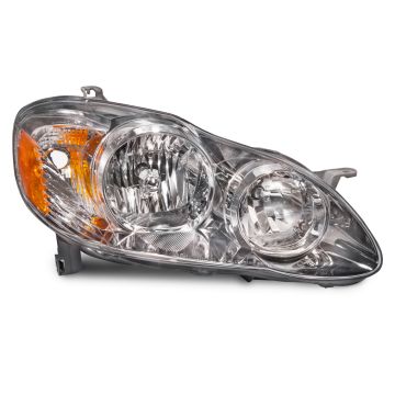 Headlight Halogen Chrome Passenger Right Fits 2005-2008 Toyota Corolla CE/LE