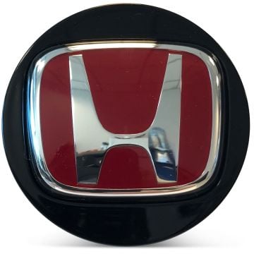 OE Genuine Honda Accord Center Cap Black with Red R Racing Circle Chrome Logo CAP6222