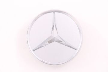 OE Genuine Mercedes Center Cap Silver W/ Chrome Logo CAP6192