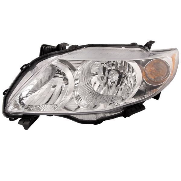 Halogen Headlight Left Driver CAPA Certified Fits 2009-2010 Toyota Corolla Base/CE/LE/XLE Model USA Built