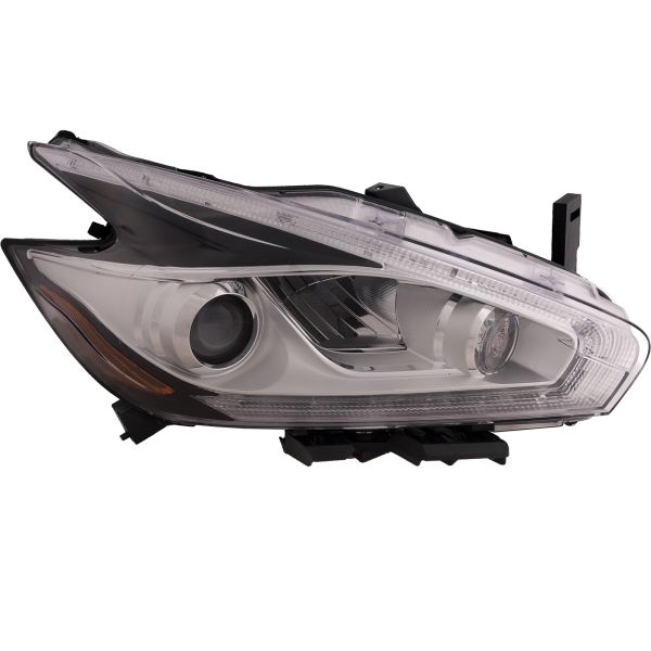 Headlight for Nissan Murano 2015-2018 CAPA Certified LED Passenger Side Chrome Housing