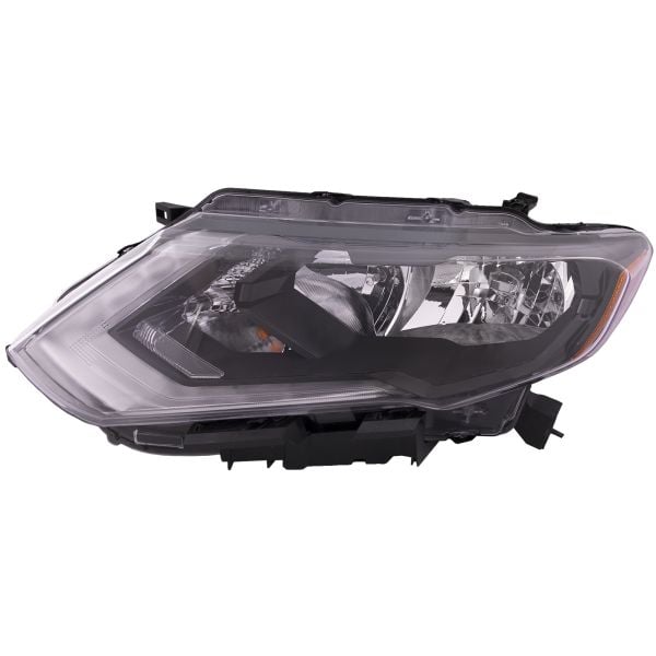 Headlight Halogen w/LED DRL CAPA Certified Driver Left Fits 2017-2020 Nissan Rogue and Hybrid Models