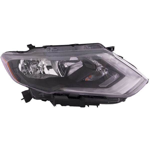 Headlight Halogen w/LED DRL CAPA Certified Right Passenger Fits 2017-2020 Nissan Rogue and Hybrid Models