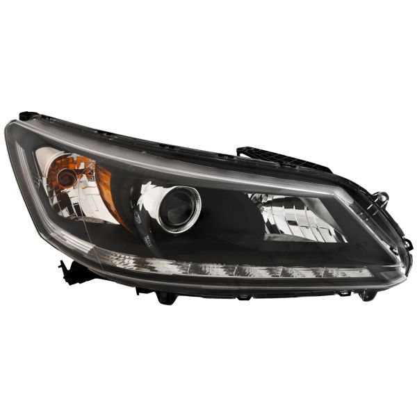 Headlight W/LED DRL Halogen CAPA Certified Right Hand Passenger Fits 2013-2015 Honda Accord Sedan EX-L/Touring 3.5L Eng