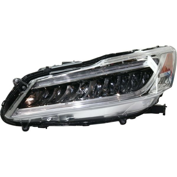 Headlight fits Honda Accord Sedan 2016-2017 CAPA Certified LED Driver Side Chrome