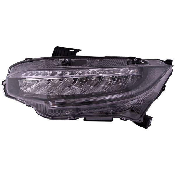 Headlight LED Type CAPA Certified Left Driver Fits 2016-2021 Honda Civic Type R Sedan/Coupe/Hatchback