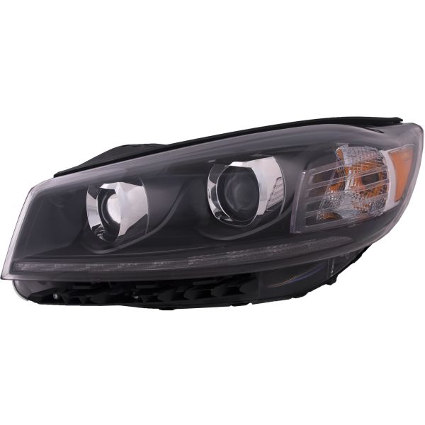 Headlight for Kia Sorento 2019-2020 CAPA Certified Halogen Driver Side Black Housing