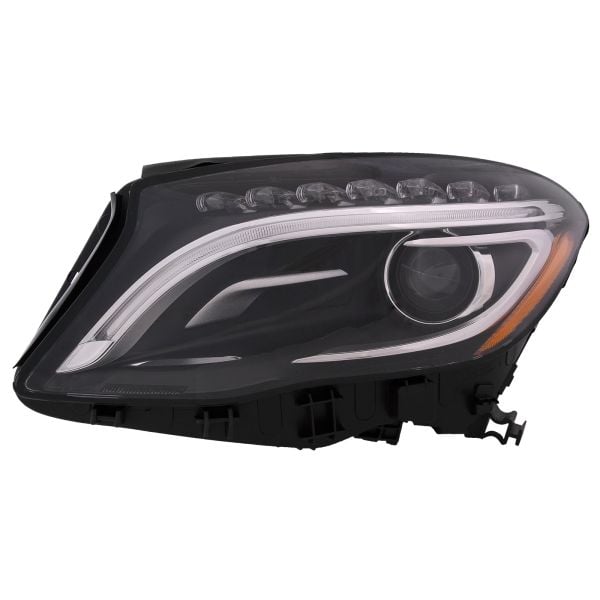 Headlight for Mercedes GLA250 2015-2019 CAPA Certified Bi-Xenon Left Driver Side Black Housing