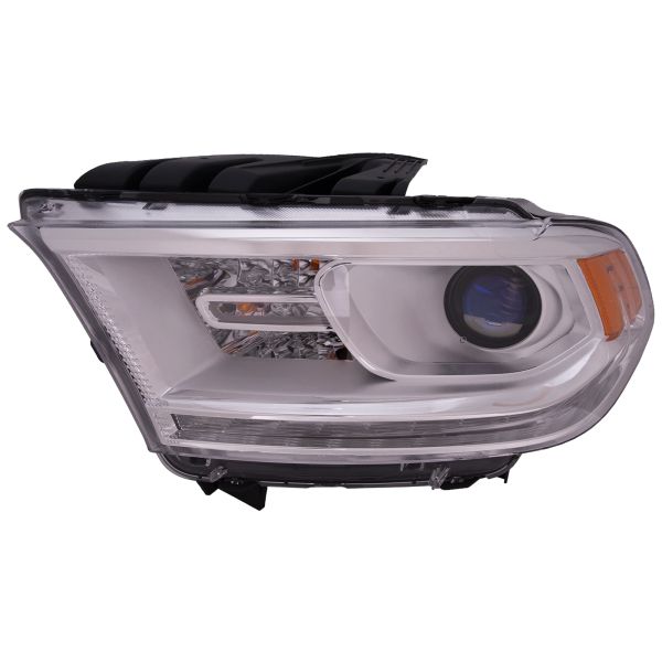 Headlight Halogen Chrome w/DRL Left Driver Fits 2014-2015 Dodge Durango