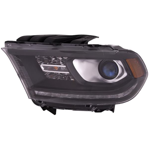 Headlight Halogen With DRL LED Black Bezel Left Driver Fits 2014-2015 Dodge Durango