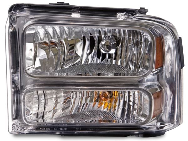 Halogen Headlight Chrome Left Driver Fits 2005-2007 Ford F-250 F-350 F-450 SuperDuty Trucks