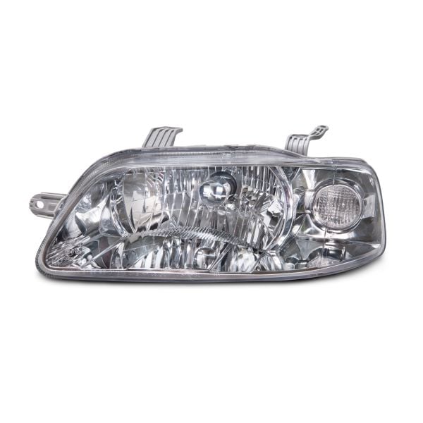 Headlight Chrome Halogen Left Driver Fits 2004-2006 Chevy Aveo LT/LS Sedan/2004-2008 Hatchback