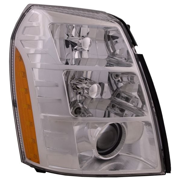 Headlight For 07-09 Cadillac Escalade Right Passenger Side HID Chrome Headlamp