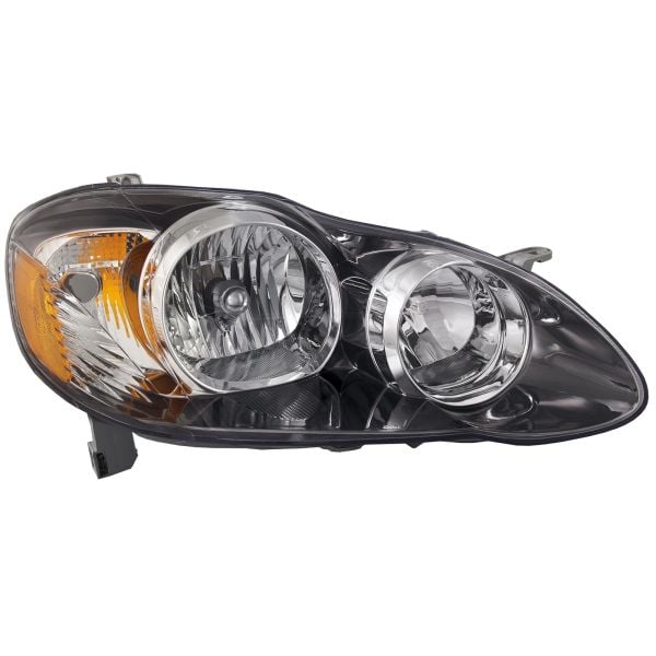 Headlight Halogen Black Housing Right Passenger Fits 2005-2008 Toyota Corolla S/XRS