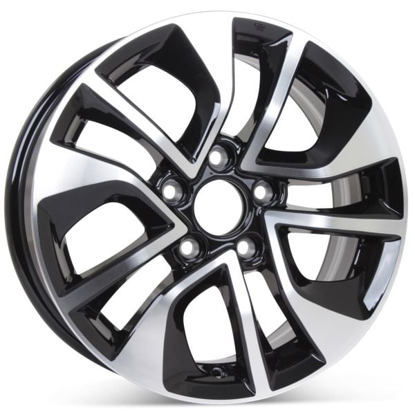 New 16” x 6.5” Replacement Wheel for Honda Civic 2013 2014 2015 Machined with Black Rim 64054