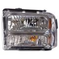 Halogen Headlight Chrome Left Driver Fits 2005-2007 Ford F-250 F-350 F-450 SuperDuty Trucks