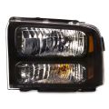 Halogen Headlight Black Housing Left Driver Assembly Fits 2005-2007 F-250 F-350 F-450 SuperDuty Pickup Truck