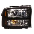 Halogen Headlight Black Housing Right Passenger Fits 2005-2007 F-250 F-350 F-450 SuperDuty Pickup Truck