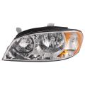 Headlight Halogen Chrome Left Driver Fits 2002-2004 Kia Spectra (Early Design Will Not Fit Hatchback Model)