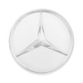 OE Genuine Mercedes Center Cap Silver W/ Chrome Logo CAP6192